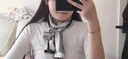 恒源祥絲巾女2025新款小長(cháng)條黑白條紋搭配襯衫高級感春夏季領(lǐng)巾細窄圍巾 無(wú)極-白色(130X13cm) 曬單實(shí)拍圖