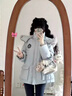 溫格芳 冬季派克服棉服女2025新款小個(gè)子加絨加厚棉衣外套保暖工裝棉襖 淺藍色 M 曬單實(shí)拍圖