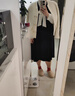 珂萊蒂爾商場(chǎng)同款秋季連衣裙中長(cháng)款長(cháng)袖裙子 黑色 2XL 曬單實(shí)拍圖