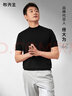 布先生明星同款可機洗毛T羊毛短袖毛衣男士針織打底衫 【小高領(lǐng)】雅米杏 XL (180) 曬單實(shí)拍圖