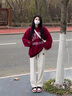 ARNTARE官方潮牌休閑褲男女同款秋冬季加絨寬松簡約純色直筒長褲子闊腿褲 336平腳黑色-NE01 XL （體重120-140斤） 曬單實(shí)拍圖