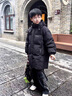 G.DUCKKIDS男童羽絨服2025新款洋氣兒童秋冬季外套加厚極寒寶寶白鴨絨中長款 黑色90白鴨絨 120 cm 曬單實拍圖
