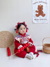 G.DUCKKIDS小黃鴨一周歲禮服男女寶寶抓周衣服中國(guó)風(fēng)百天滿月嬰兒連體衣秋季 紅色 66cm 66碼1.5-3月建議寶寶11-15斤 曬單實(shí)拍圖