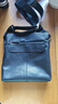 袋鼠2025男士單肩包真皮休閑經(jīng)典包包頭層牛皮男包商務(wù)斜挎包小背包潮 黑色 曬單實(shí)拍圖
