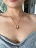 周大生禮品盒（周大生）項(xiàng)鏈歐美設(shè)計(jì)師款太陽(yáng)女鈦鋼小眾吊墜中長(zhǎng)款鎖骨鏈七夕禮物送女友 太陽(yáng)金色 曬單實(shí)拍圖