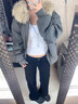 億梵莎棉服女2025新款冬季美式復古新潮流派克加厚羽棉襖絨服女工裝外套 灰綠色 均碼 （可聯(lián)系客服備注碼數(shù)） 曬單實拍圖
