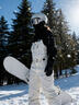 DOOK SNOW2025冬季新款單板雙板滑雪背帶褲可拆卸兩穿防風(fēng)防水加厚耐寒雪褲 云絮白 XL 曬單實拍圖