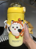 逗趣家兒童保溫杯小學(xué)生大容量316不銹鋼吸管水杯便攜防摔上學(xué)吸管水壺 蛋仔派對(duì)黃色500ml 曬單實(shí)拍圖