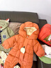 G.DUCKKIDS小黃鴨童裝嬰兒羽絨服連體衣冬裝男女寶寶加厚保暖爬服白鴨絨抱衣 桔紅色寶寶外出服 73 尺碼建議7-9個(gè)月CM 曬單實(shí)拍圖