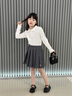 IVY HOUSE常春藤兒童裝女童2024秋季新款  短裙梭織百褶裙子半身裙舒彈百搭 灰色 130cm 曬單實(shí)拍圖