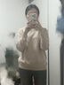 FALCONERI女士時(shí)尚經(jīng)典百搭通勤長(cháng)袖船領(lǐng)山羊絨毛衣針織衫DMLJ228 淺駝色-8646 S 曬單實(shí)拍圖