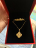 中國(guó)黃金（CHINA GOLD）18K金碎冰冰四葉草項(xiàng)鏈女款花朵吊墜情人節(jié)生日禮物送女友愛(ài)人 【今/次日達(dá)】吊墜+S925鏈約0.2g 曬單實(shí)拍圖