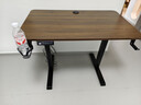 喜米萊【熱賣(mài)款式】電動(dòng)升降桌電腦電競桌臺式學(xué)習書(shū)桌實(shí)木辦公直播桌子 【單電機】胡桃色+黑腿18mm桌面 長(cháng)100寬60高75cm 曬單實(shí)拍圖