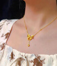 中國黃金（CHINA GOLD）在逃公主黃金蝴蝶結(jié)項鏈套鏈足金鎖骨鏈吊墜情人節(jié)禮物送女友老婆 蝴蝶結(jié)黃金套鏈4.1g+品牌禮盒 曬單實拍圖