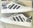阿迪達斯 （adidas）【定制】Breaknet 潮流涂鴉手繪防滑耐磨低幫板鞋男款灰色 灰色 42 曬單實(shí)拍圖