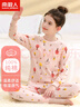 南極人兒童內衣套裝女童秋衣秋褲圓領(lǐng)保暖棉毛中大童睡衣 粉色小花160 曬單實(shí)拍圖