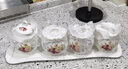 瓷之美歐式調味罐陶瓷創(chuàng  )意廚房調味瓶調料盒佐料調料盒裝鹽大容量 白釉繁花似景四罐一托盤(pán) 曬單實(shí)拍圖