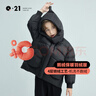 Q21兒童鵝絨羽絨服加厚保暖90絨子蓬松輕盈男女童三防新年拜年服 炭黑色 130 曬單實(shí)拍圖