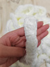 嵐玘diy手工圍巾生日禮物女實(shí)用圍脖保暖送老婆媽媽手織毛線秋冬編織 乳白色小熊款手指圍巾 曬單實(shí)拍圖