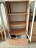 蘭慕坊【包安裝】書(shū)柜落地多層奶油風(fēng)家用書(shū)架帶玻璃門(mén)展示書(shū)柜收納柜 【原木色抽屜】四層+五層長(cháng)120cm 【實(shí)木生態(tài)板】 曬單實(shí)拍圖