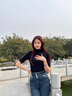 半高領(lǐng)中袖t恤女半袖打底衫內(nèi)搭春夏2024新款修身五分袖上衣短袖 黑色【螺紋半高領(lǐng)】 L【102-114斤】 曬單實(shí)拍圖