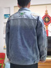 謙集（QIANJI）潮男牛仔外套2024春秋美式復古個(gè)性刺繡外穿寬松長(cháng)袖牛仔衣夾克男 藍色 【LFS2039】 L 125-140斤 曬單實(shí)拍圖