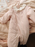 戴維貝拉（DAVE＆BELLA）新生兒夾棉連體衣女寶寶百天衣服冬裝新款初生嬰兒外出服幼童爬服 粉底印花【現貨】 80cm （建議身高73-80cm） 曬單實(shí)拍圖