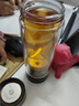 匡迪玻璃杯華象金力耐高溫茶水分離簡約商務高端雙層玻璃泡茶水杯定制 黑色-高端禮盒包裝- 350ml 350ml 曬單實拍圖