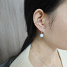 meluxe美奈 18K金澳白珍珠耳飾海水珍珠耳環(huán)圓形珍珠耳釘生日禮物送老婆 【9-10mm】幾乎無暇 曬單實拍圖
