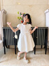 IVY HOUSE常春藤兒童裝女童2024秋季新款  禮服裙立體蝶戀花連衣裙仙紗裙擺 白色（（身后腰帶不附贈）） 120cm 曬單實(shí)拍圖