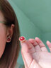 顏如飾鑲水鉆酒紅色耳環(huán)女輕奢高級感耳釘新款生日送生日禮物耳飾 E3325滿(mǎn)鉆紅色耳釘 曬單實(shí)拍圖