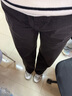 simple pieces【美拉德薯條褲】秋新款SPS牛仔四面彈闊腿拖地褲女 黑巧色/身高153-164CM(現貨) L 93/95 曬單實(shí)拍圖