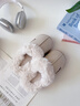 樸西2025新款增高棉拖鞋女士冬季室內家居麂皮絨保暖厚底情侶棉拖男 米白 36-37 曬單實(shí)拍圖