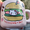 可愛(ài)fufu生日蛋糕馬克杯帶蓋勺陶瓷杯送女生高顏值有意義生日禮物 【禮盒裝】漢堡杯+蓋+勺 1個(gè) 350ml 曬單實(shí)拍圖