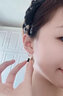 QMXD耳釘男潮有耳洞男士耳環(huán)單只痞帥高級感耳扣黑色吊墜小眾設計耳飾 一對 曬單實(shí)拍圖
