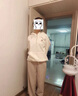 羅蒙（ROMON）連帽半拉鏈衛(wèi)衣女春秋2025新款小個子減齡加絨加厚外套上衣女秋 杏色 L 曬單實拍圖