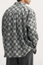 森馬長(cháng)袖襯衫男秋冬季復古棋盤(pán)格印花仿牛仔上衣純棉個(gè)性潮 黑灰色調00392 165/84A/S 曬單實(shí)拍圖