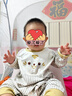 歐孕（OUYUN）寶寶純棉睡衣夏季透氣男女孩連體衣兒童防著(zhù)涼家居服四季通用 暖黃條紋 80cm 曬單實(shí)拍圖