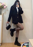 達芙妮厚底增高短靴女春秋單靴2025早秋靴子小個子黑色彈力靴瘦瘦靴圓頭 黑色 35 曬單實拍圖