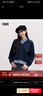 森馬（Semir）森柔棉|商場(chǎng)同款衛(wèi)衣女假兩件條紋春季2025新款翻領(lǐng)開叉衣服 淺花灰00224 M 160/84A 曬單實(shí)拍圖
