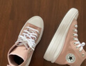 Converse匡威兒童鞋女童夏季新款大童系帶高幫帆布鞋A08745C 粉色 36 【建議腳長(zhǎng)22cm】 曬單實(shí)拍圖