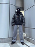 POUM2025新品美式PU皮棉服寬松立領(lǐng)面包服潮牌設(shè)計(jì)感短款棉衣 QYRJ-M6106黑色 尺碼偏大建議拍小一碼 XL 曬單實(shí)拍圖