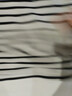 妃麗慕尚正肩條紋長(cháng)袖t恤女2025春秋季新款韓版寬松內搭上衣打底衫潮 528長(cháng)袖條紋-白色 M 建議100斤以?xún)?曬單實(shí)拍圖