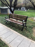龍遙鹿公園椅 長椅座椅鑄鋁休息椅廣場(chǎng)椅休閑椅靠背庭院長凳 1.2m長椅加厚椅腳黃[非主圖款 曬單實(shí)拍圖