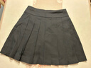 E·LAND KIDS衣戀夏季新品女童學(xué)院風(fēng)徽標(biāo)刺繡百褶短裙 Black黑色/19 165 cm 曬單實(shí)拍圖