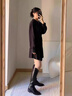 百麗踏長筒靴女2024秋冬新款百搭小跟高筒靴子網(wǎng)紅爆款今年流行的長靴女 黑色單里 38 曬單實拍圖
