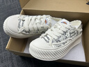Dickies帆布鞋女鞋春季鞋子百搭小白鞋女一腳蹬懶人鞋涂鴉布鞋休閑板鞋 米色 38 曬單實(shí)拍圖