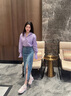 歌力思（ELLASSAY）【博主同款】春新款挺括多巴胺復(fù)古棉感襯衫女EWB343C00600 薰衣草紫 XS 曬單實(shí)拍圖