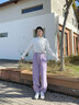 名創(chuàng  )優(yōu)品（MINISO）運動(dòng)褲女2025新款春秋款束腳褲紫色休閑衛褲初中生加絨潮流長(cháng)褲子 【加絨款】紫色(新奇點(diǎn)子左下標) S 155 (體重85-100斤) 曬單實(shí)拍圖