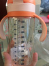 Bellesion嬰兒學(xué)飲杯寶寶兒童喝水杯帶軟吸管杯ppsu防摔防漏防嗆可愛杯子 橙色【送倆吸嘴直管背帶清洗劑】 曬單實(shí)拍圖